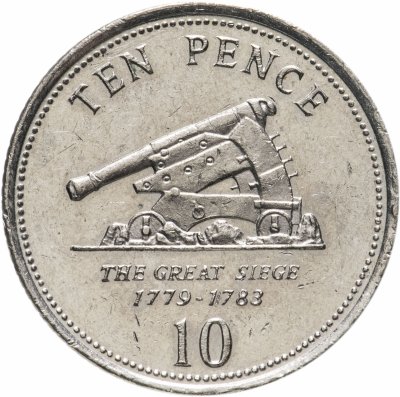 купить Гибралтар 10 пенсов (pence) 2008 "Большая осада Гибралтара 1779-1783 гг"