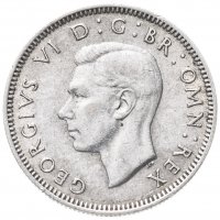 Купить Великобритания 1 шиллинг (shilling) 1944 Английский шиллинг - лев, стоящий на короне
