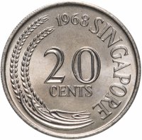 Купить Сингапур 20 центов (cents) 1968