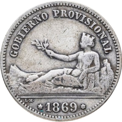 купить Испания 1 песета (peseta) 1869 GOBIERNO PROVISIONNAL