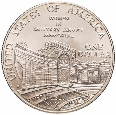 купить США 1 доллар (dollar) 1994 W "Мемориал женщинам на военной службе" (в коробке с сертификатом)