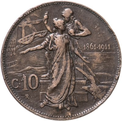 купить Италия 10 чентезимо (centesimi) 1911 50 лет Королевству