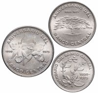 Купить Коста Рика набор монет 1975 года 5, 10, 20 колон (colones) 25 летие центрального банка