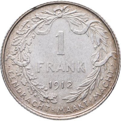 купить Бельгия 1 франк (franc) 1912 Надпись на голландском - 'ALBERT KONING DER BELGEN'