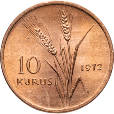 купить Турция 10 курушей (kurus) 1972 ФАО - Сельскохозяйственный прогресс