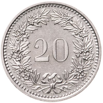 купить Швейцария 20 раппенов (rappen) 1991