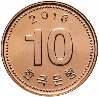 купить Южная Корея 10 вон 2016