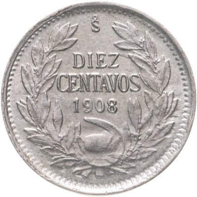 купить Чили 10 сентаво (centavos) 1908