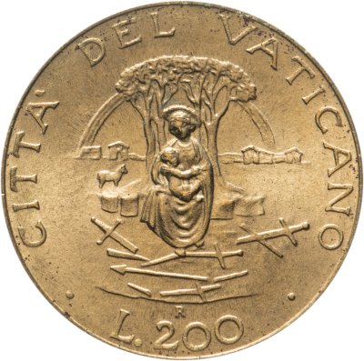 купить Ватикан 200 лир (lire) 1987