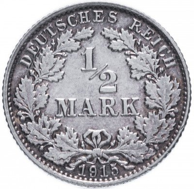 купить Германия (Германская Империя) 1/2 марки 1915 "Е"