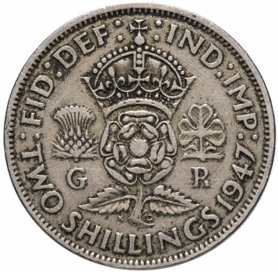купить Великобритания 2 шиллинга (флорин, shillings) 1947-1951