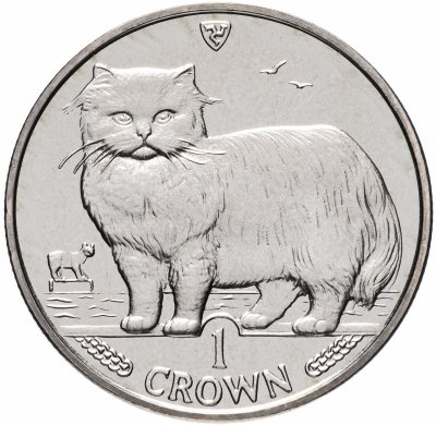 купить Остров Мэн 1 крона (crown) 1989 "Кошки - Персидская кошка"