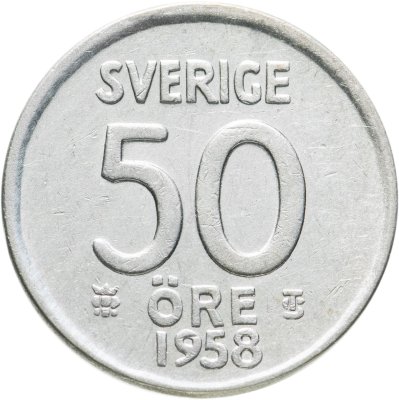купить Швеция 50 эре (ore) 1958