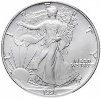 купить США 1 доллар 1991 "Шагающая свобода"