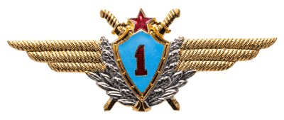 купить Нагрудный знак классности "Военный летчик 1-го класса" латунь, эмаль, заколка 1966г