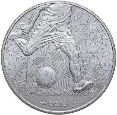 купить Франция 10 евро (euro) 2016 EURO 2016 Football Championship (чемпионат Европы по футболу 2016 - удар ногой по мячу)