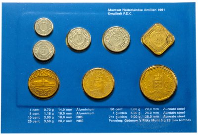 купить Нидерландские Антилы годовой набор 1991 год 8 монет в буклете