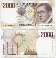 Купить Италия 2000 лир 1990 (Pick 115)