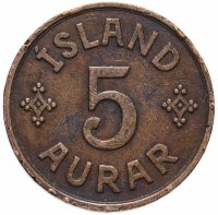 Купить Исландия 5 эйре (aurar) 1940