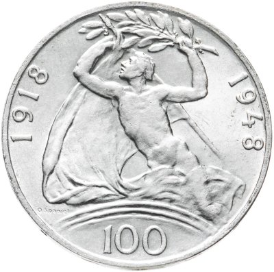 купить Чехословакия 100 крон (korun) 1948 30-летие Независимости