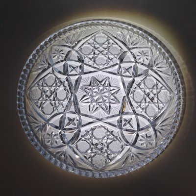 купить Поднос с рельефным геометрическим декором, хрусталь, пресс, Гусевской хрустальный завод (Гусь-Хрустальный), СССР, 1970-1990 гг.
