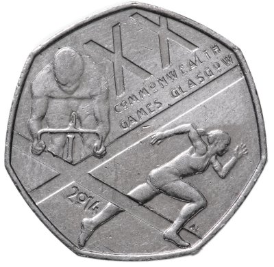 купить Великобритания 50 пенсов (pence) 2014 "Игры Содружества 2014. Глазго"