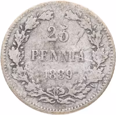 купить 25 пенни 1889 L, монета для Финляндии