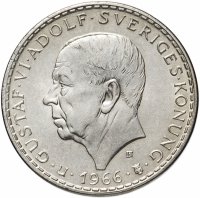 Купить Швеция 5 крон 1966 "100 лет Конституционной реформе"