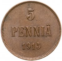 купить 5 пенни (pennia) 1915 монета для Финляндии