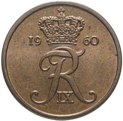 купить Дания 2 эре (ore) 1960 Бронза /коричневый цвет/