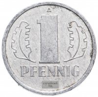 Купить Германия (ГДР) 1 пфенниг (pfennig) 1977-1990