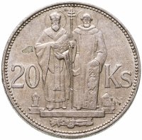 купить Словакия 20 крон 1941 "Святые Кирилл и Мефодий"