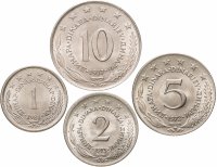 купить Югославия, набор из 4 монет 1973-1981 годов