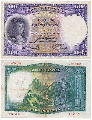 купить Испания 100 песет 1931 (Pick 83)