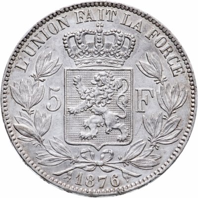 купить Бельгия 5 франков (francs) 1876