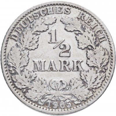 купить Германия (Германская империя) 1/2 рейх марки 1905 А