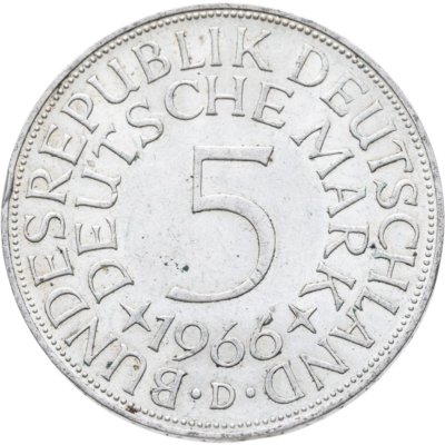 купить Германия 5 марок (deutsche mark) 1965-1967, случайный год, случайный монетный двор