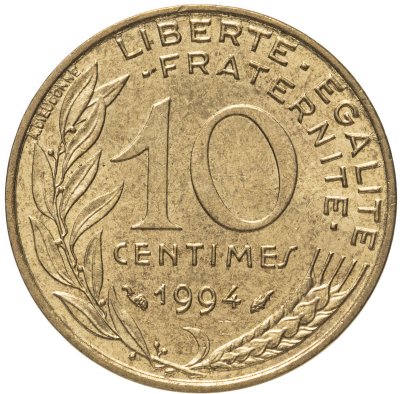 купить Франция 10 сантимов (centimes) 1994