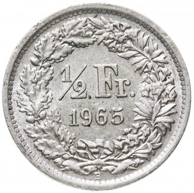 купить Швейцария 1/2 франка (franc) 1965