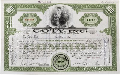 купить Акция США COTY INC., 1943 г.
