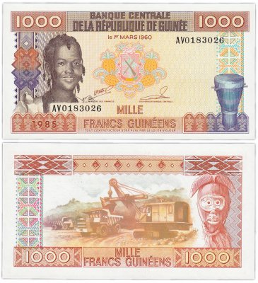 купить Гвинея 1000 франков 1985