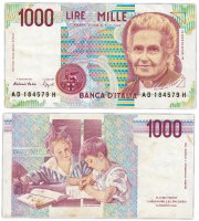 купить Италия 1000 лир 1990 (Pick 114b)