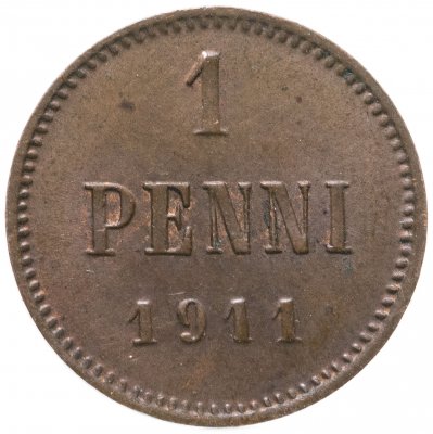купить 1 пенни 1911, монета для Финляндии