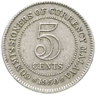 купить Малайя 5 центов (cents) 1950