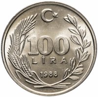 Купить Турция 100 лир (lira) 1988