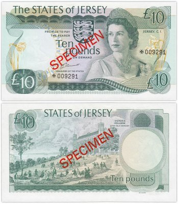 купить Джерси образец (specimen) 10 фунтов 1976-1988 (Pick CS1)