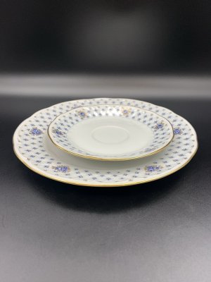 купить Набор из десертной тарелки и блюдца, фарфор, золочение, PMR Bavaria Jaeger & Co., Германия, 1960-1990 гг.
