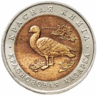 Купить 10 рублей 1992 ЛМД "Красная книга - краснозобая казарка"