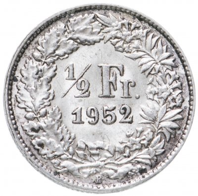 купить Швейцария 1/2 франка (franc) 1952