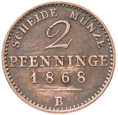купить Германия, Пруссия 2 пфеннига 1868